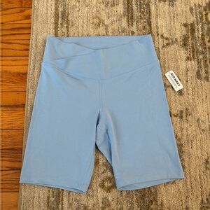NWT Old Navy Women's Biker Shorts Crossover Waist Blue Medium